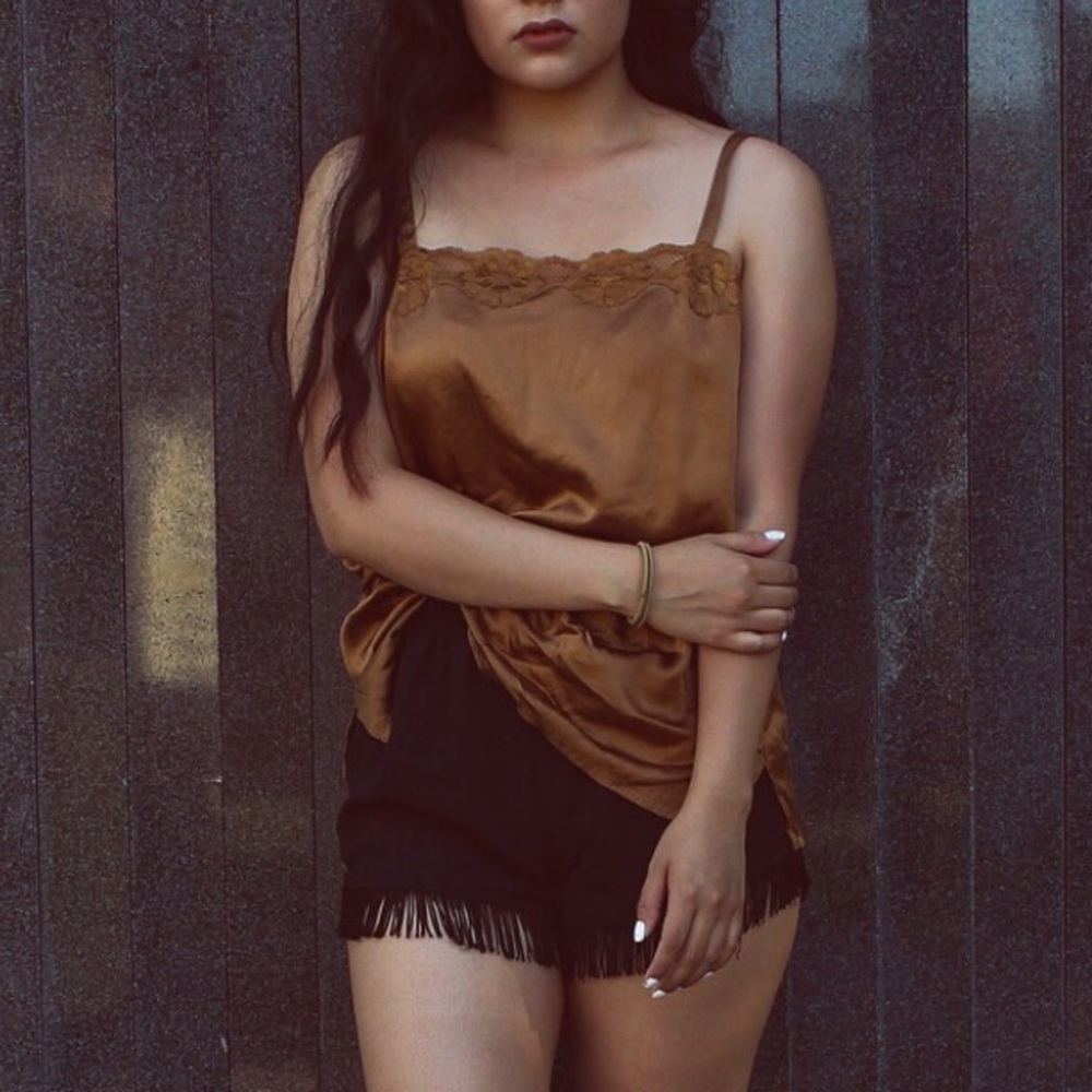 Gold silk blouse